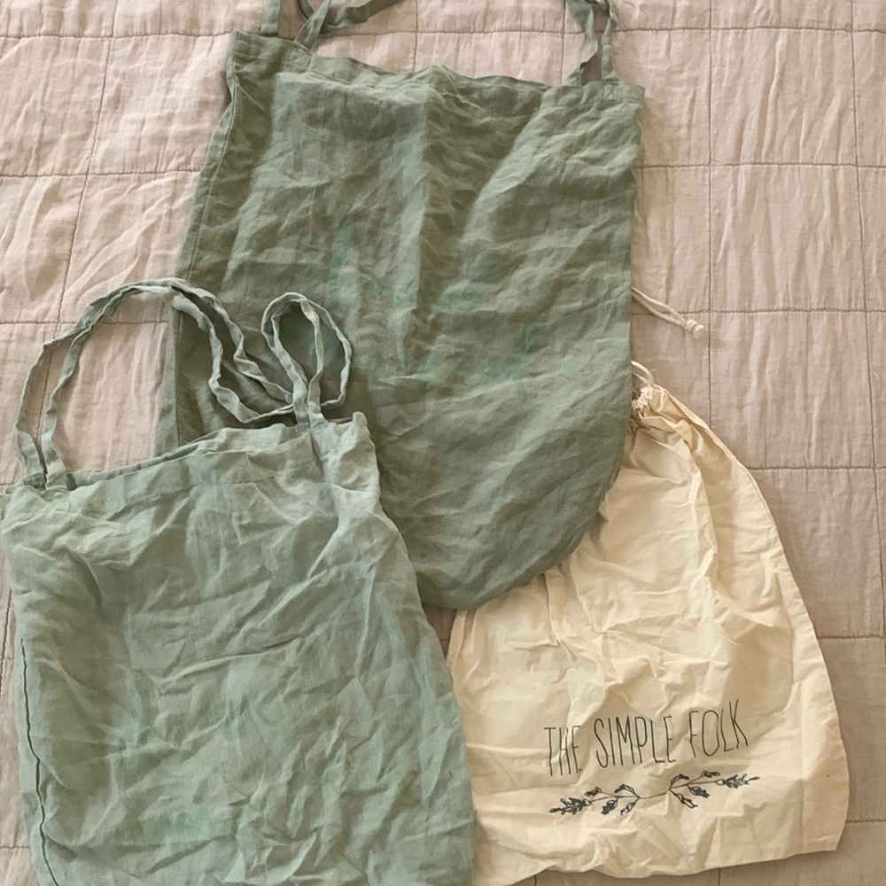 Dazed But Amazed Linen Totes and Simple Folk Dust Bag